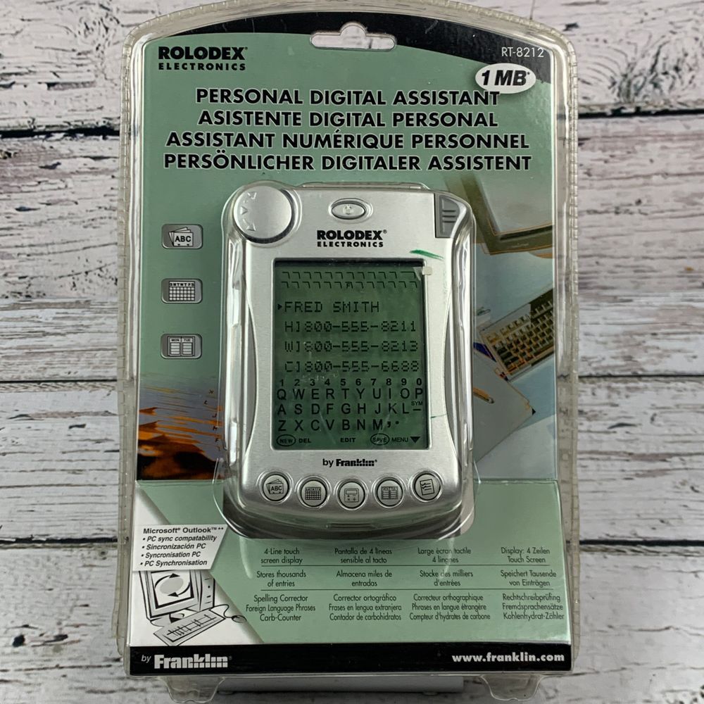 Rolodex RT-8212 Personal Digital Assistant PDA 1MB Franklin‎ Electronics Y2K